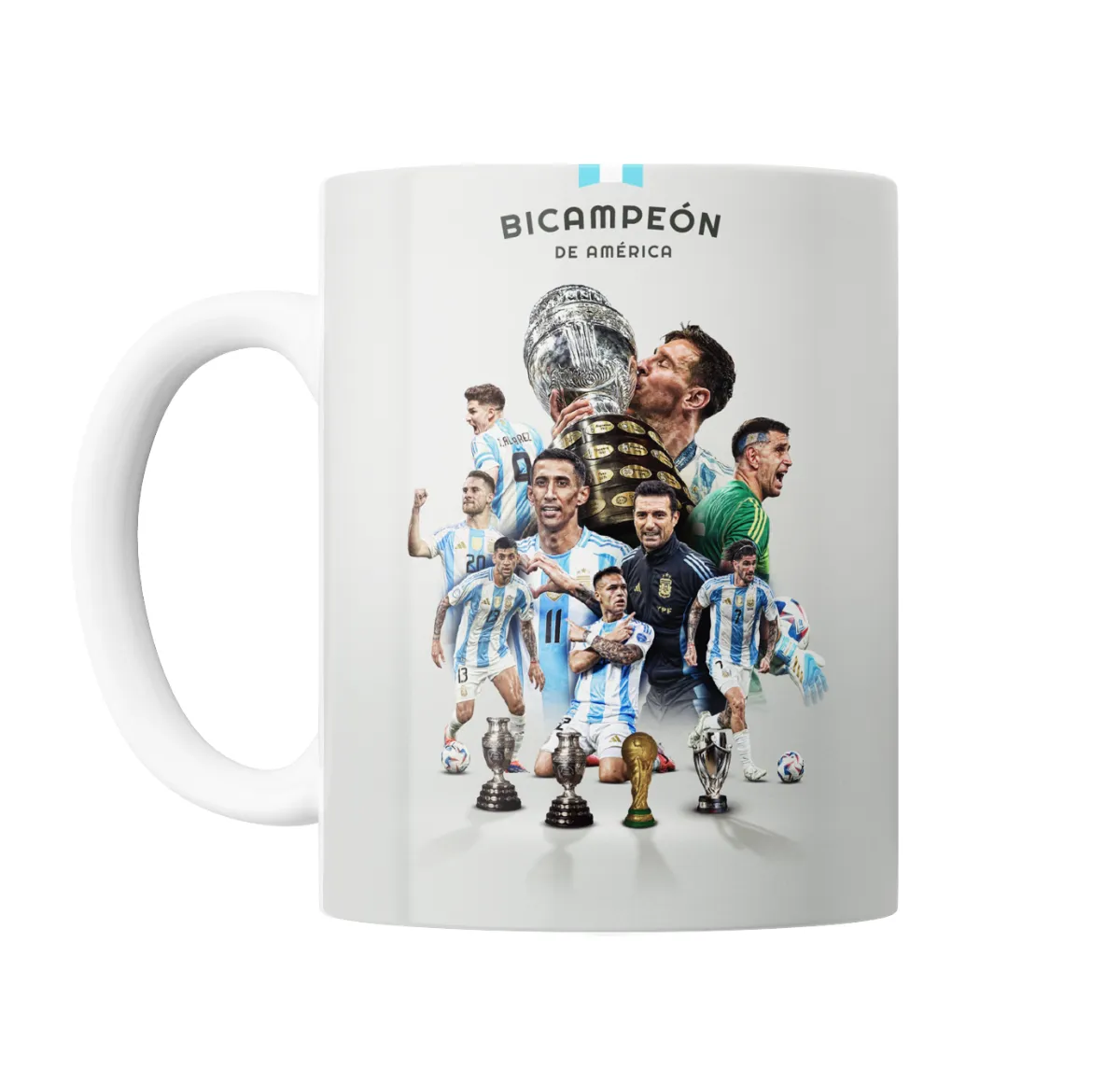 Taza de Cerámica Selección Argentina Bicampeón de América Messi Di María Scaloni - vista 2