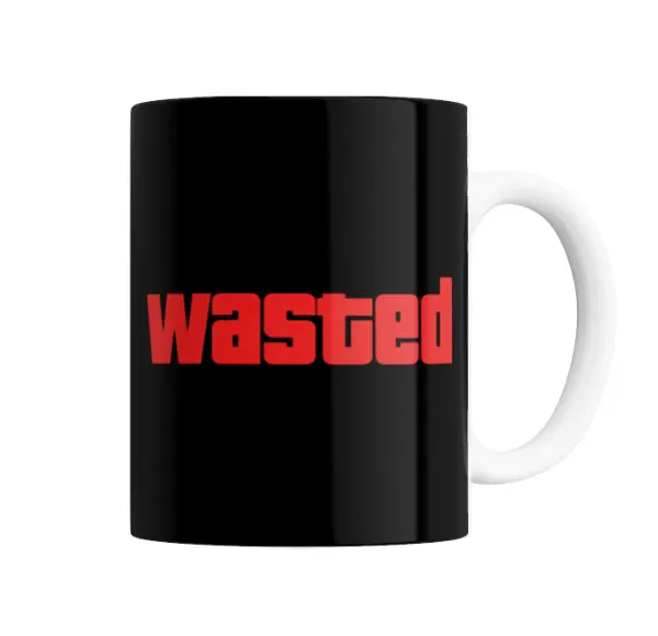 Taza de Cerámica GTA Wasted Rojo sobre Negro