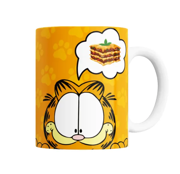 Taza de Cerámica Garfield pensando en lasaña