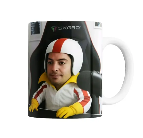 Taza de Cerámica Gaston Edul Piloto de Carrera