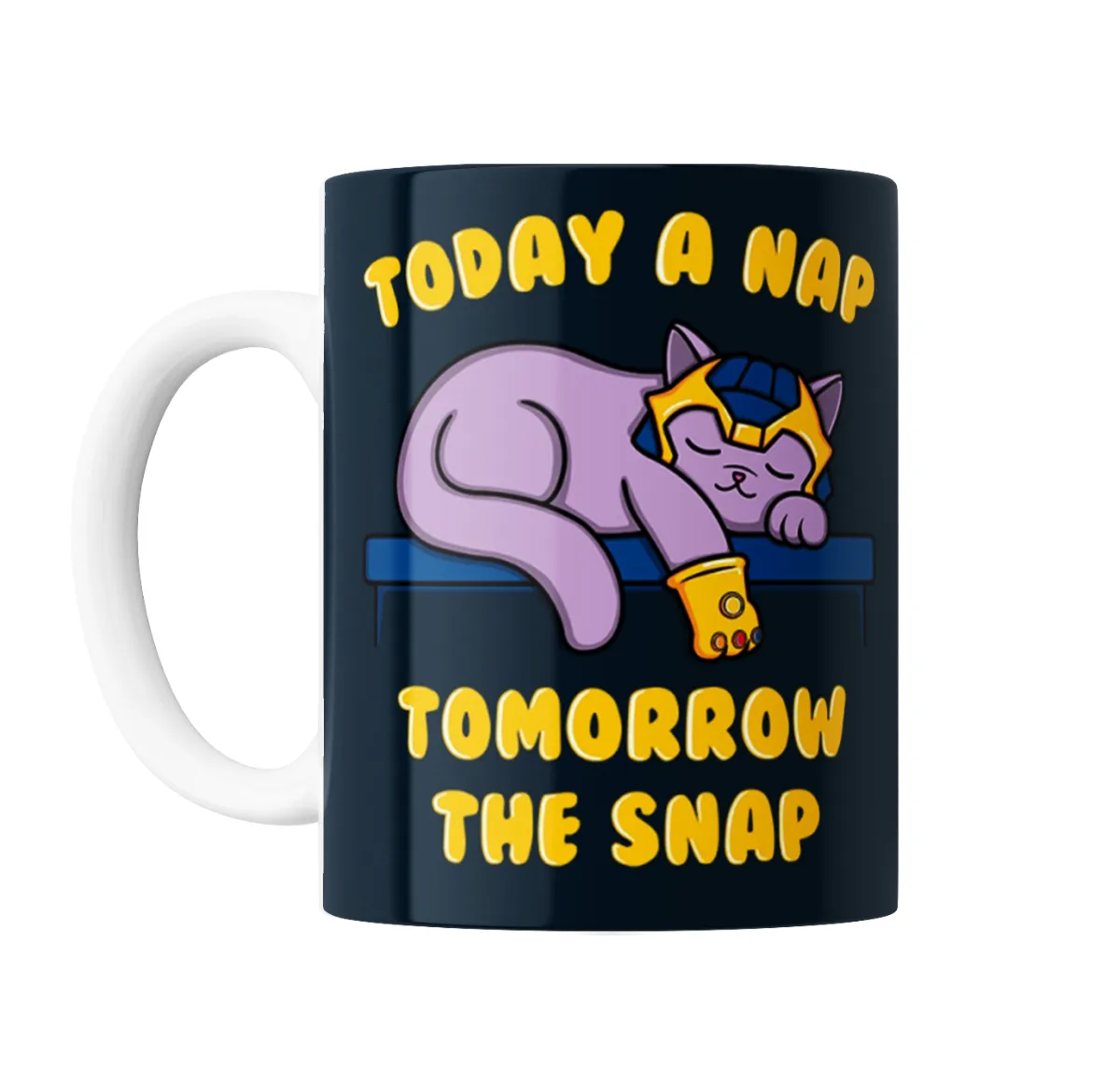 Taza de Cerámica Thanos Gatito Siesta Today a Nap Tomorrow the Snap - vista 2
