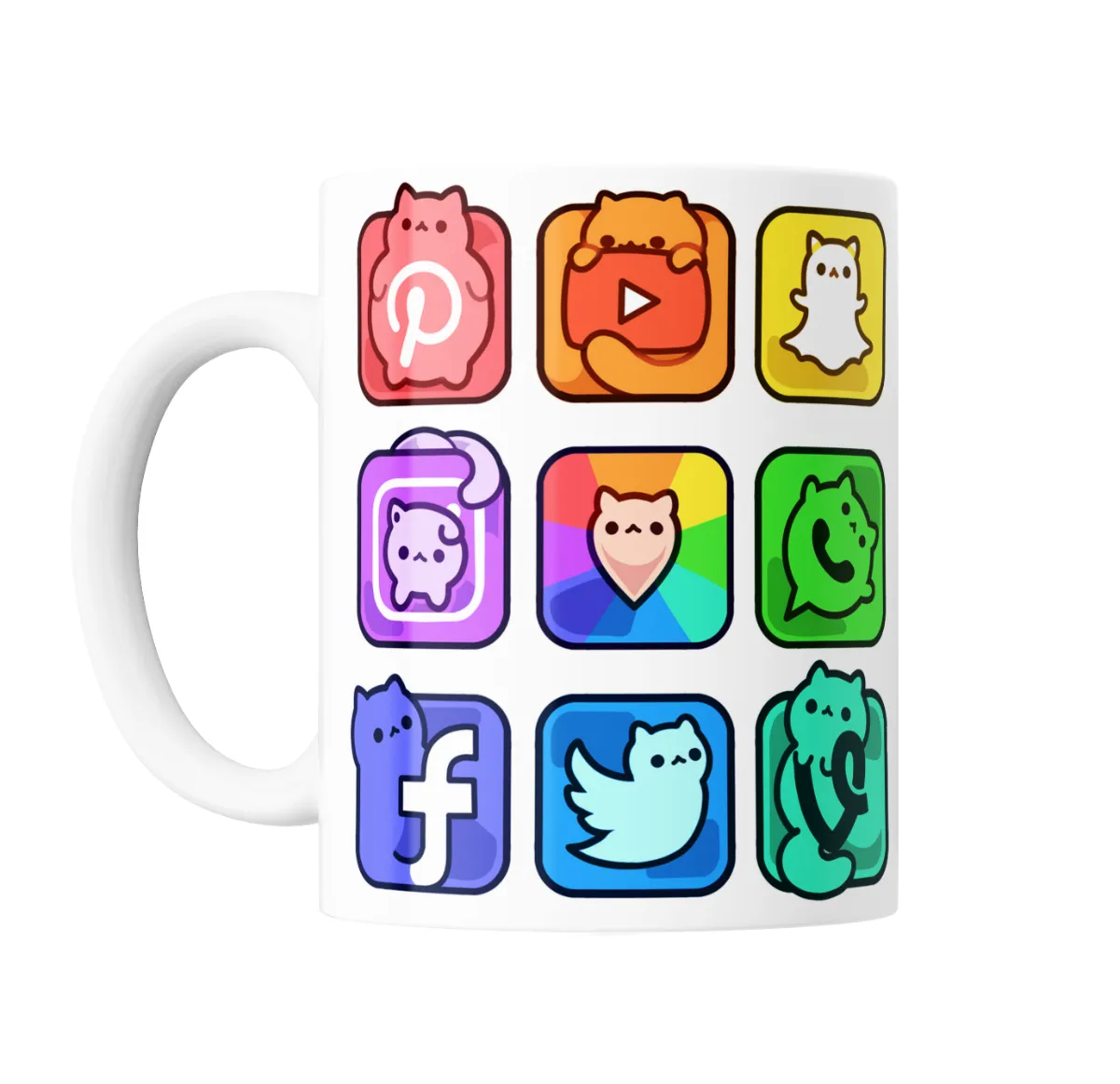 Taza de Cerámica Gatitos Redes Sociales - vista 2