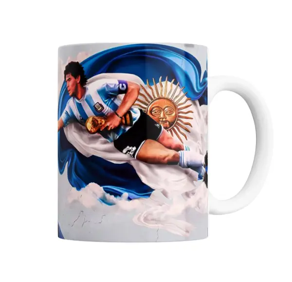 Taza de Cerámica Diego Maradona Selección Argentina Copa del Mundo Sol de Mayo