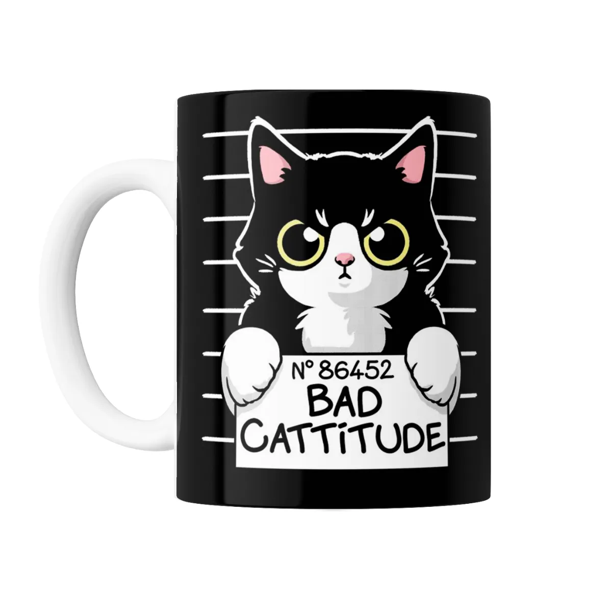 Taza de Cerámica Gatito Bad Cattitude Mugshot - vista 2