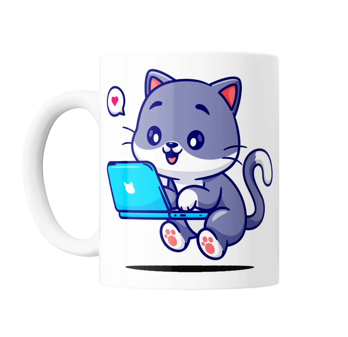 Taza de Cerámica Gatito Programador con Notebook - vista 2