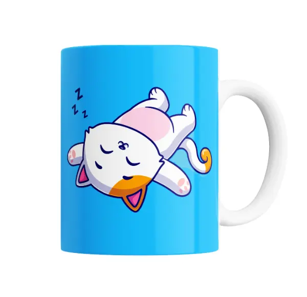 Taza de Cerámica Gatito Durmiendo Boca Arriba