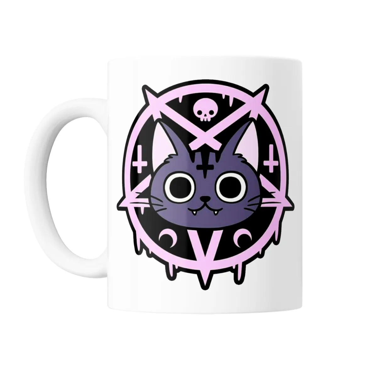 Taza de Cerámica Gatito Gótico Pastel - vista 2