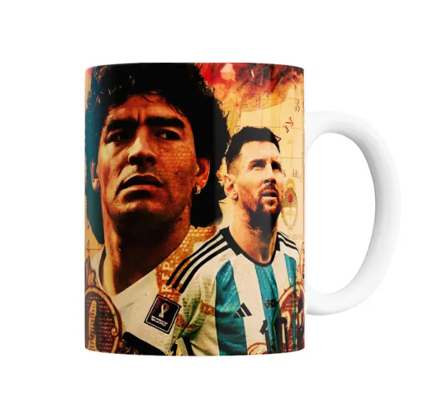 Taza de Cerámica Messi y Maradona Argentina