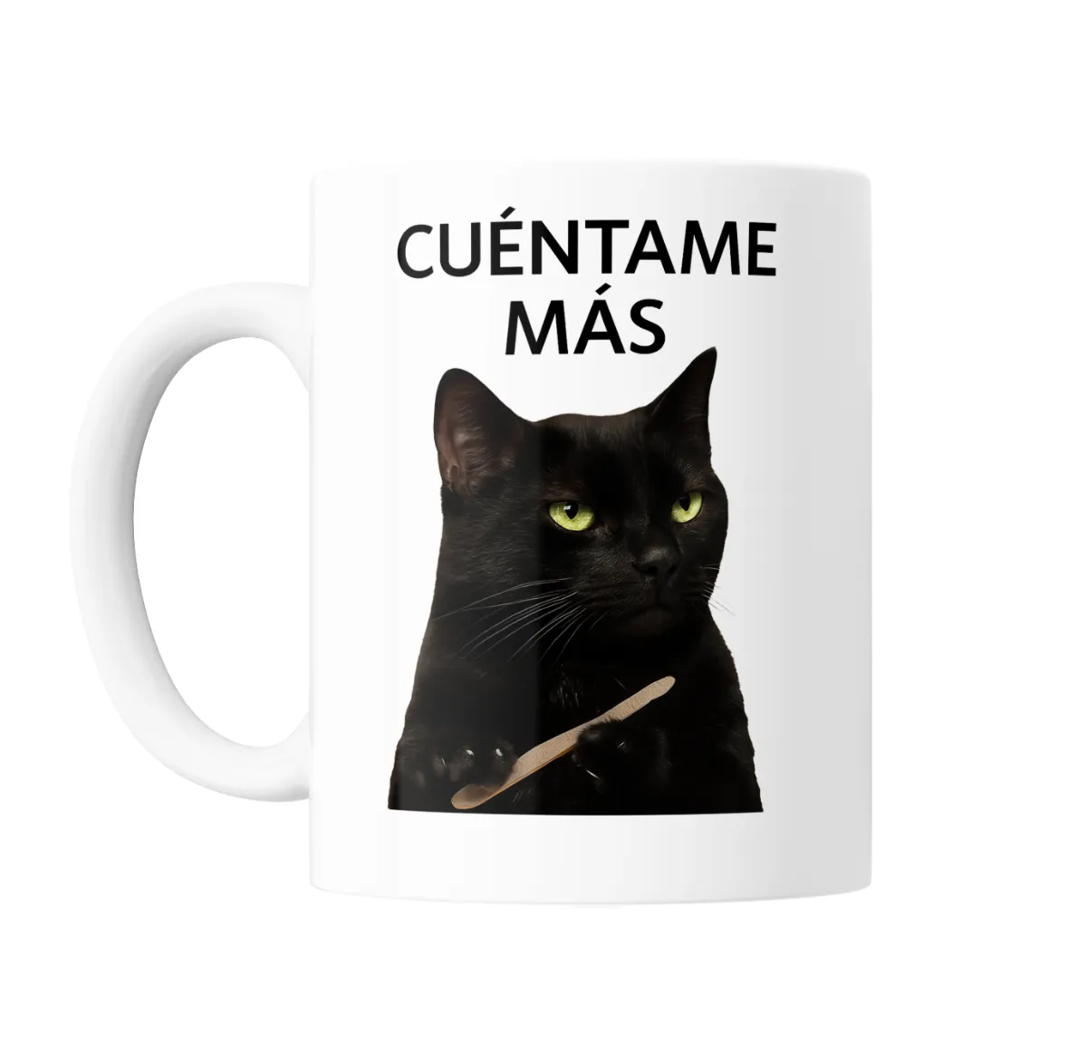 Taza de Cerámica Gato Negro Cuéntame Más - vista 2