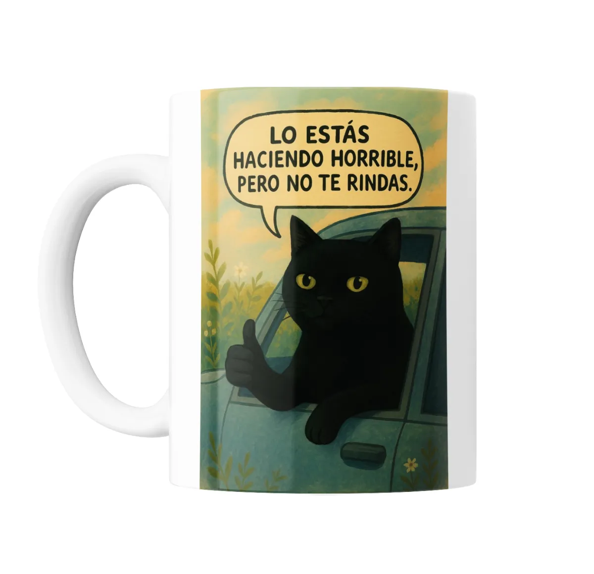 Taza de Cerámica Gato Negro Lo Estás Haciendo Horrible Pero No Te Rindas - vista 2