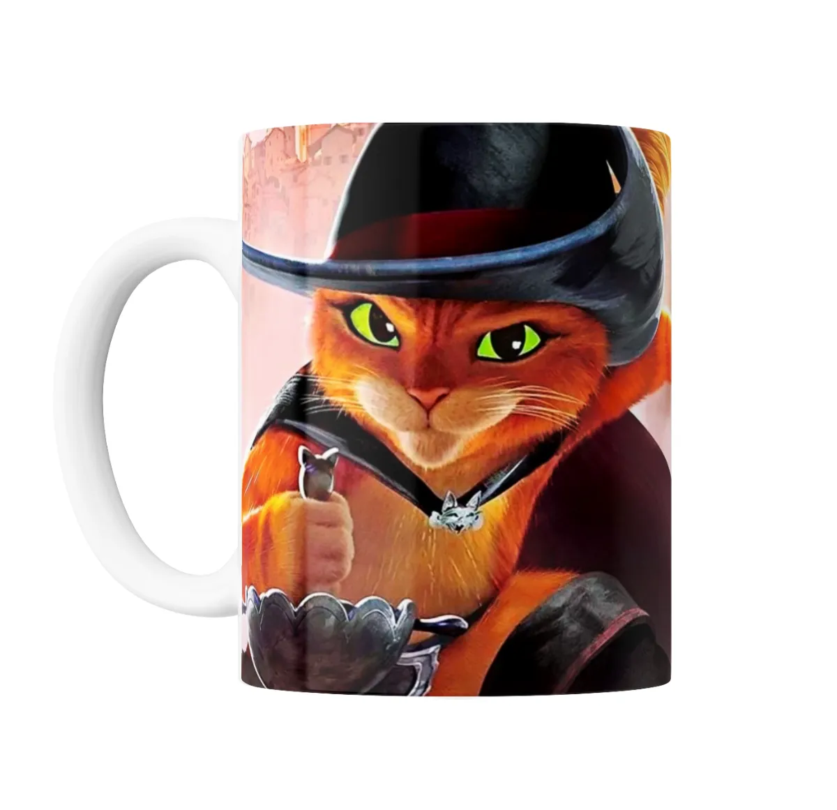 Taza de Cerámica Gato con Botas Sombrero y Capa - vista 2