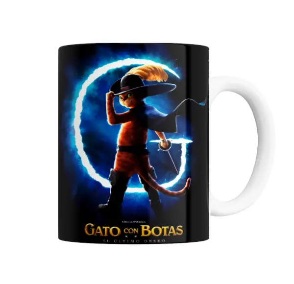 Taza de Cerámica Gato con Botas El Último Deseo