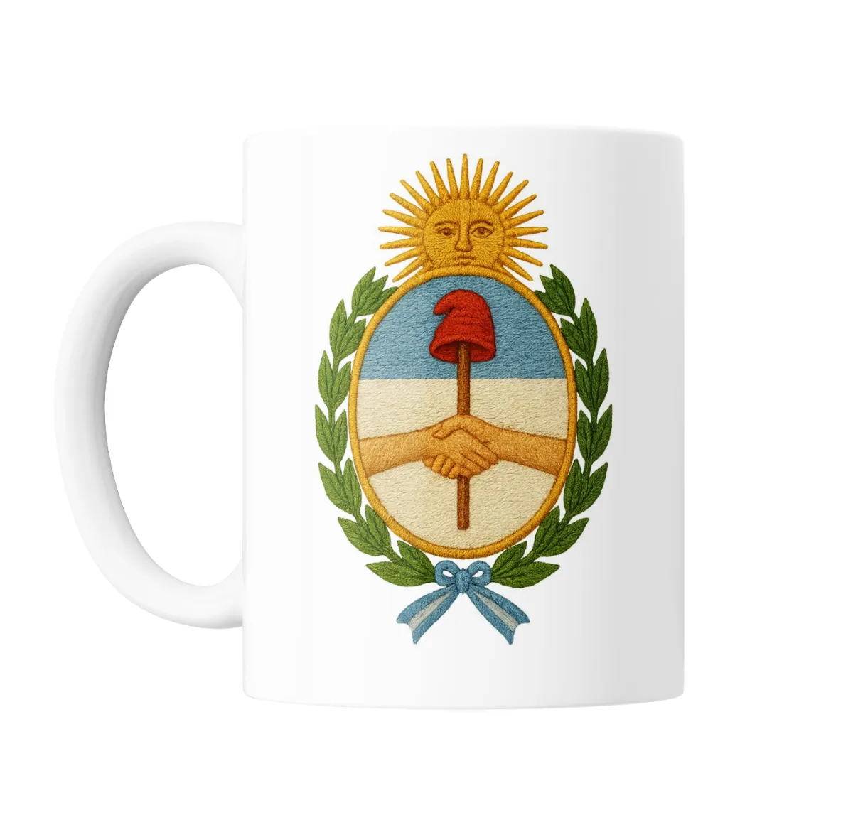 Taza de Cerámica Escudo Nacional Argentino Gorro Frigio y Manos Unidas - vista 2