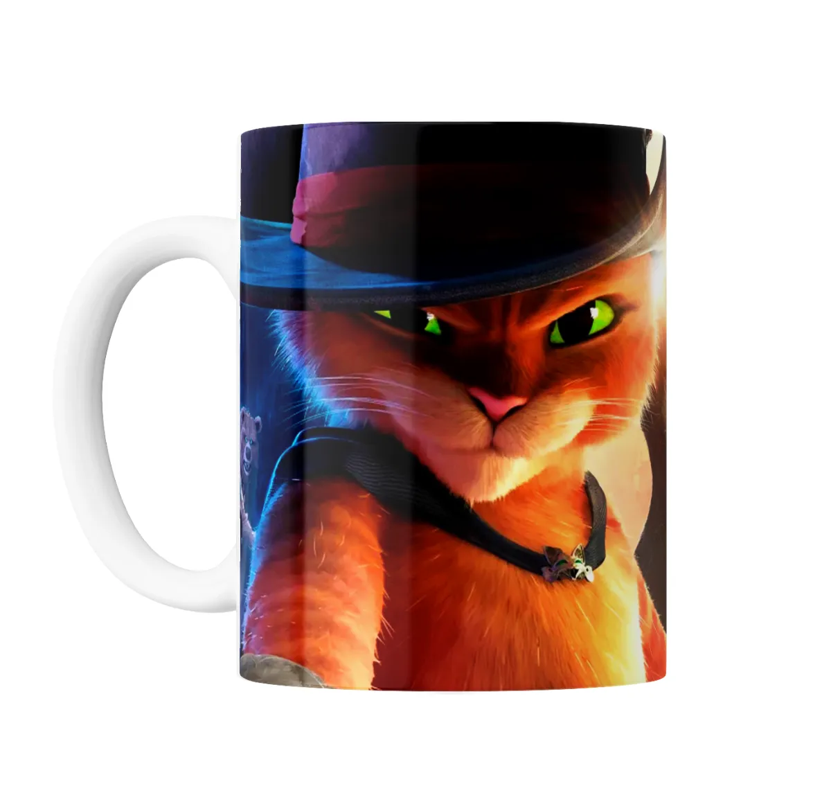 Taza de Cerámica Gato con Botas Sombrero y Mirada - vista 2