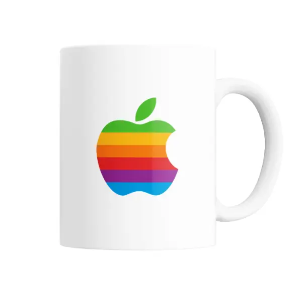 Taza de Cerámica Apple Logo Arcoíris