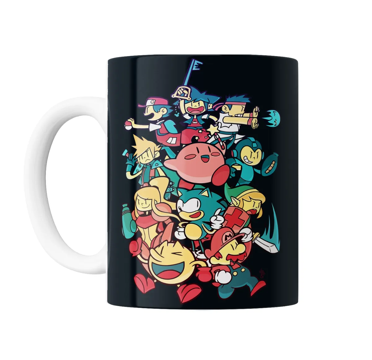 Taza de Cerámica Crossover Gamer Mario Sonic Kirby Pac-Man Zelda - vista 2