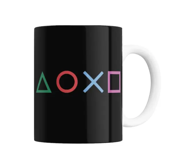 Taza de Cerámica PlayStation Símbolos Neón