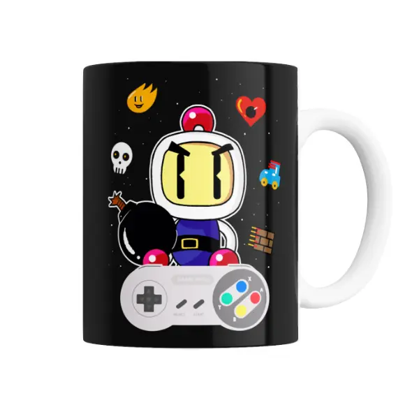 Taza de Cerámica Bomberman Gamer Control Super Nintendo