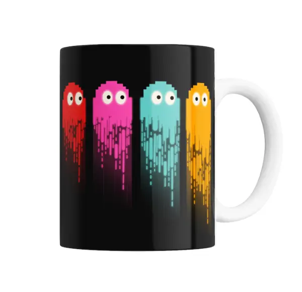 Taza de Cerámica Pacman Fantasmas Neon