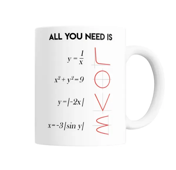 Taza de Cerámica All You Need Is Love Ecuaciones Matemáticas