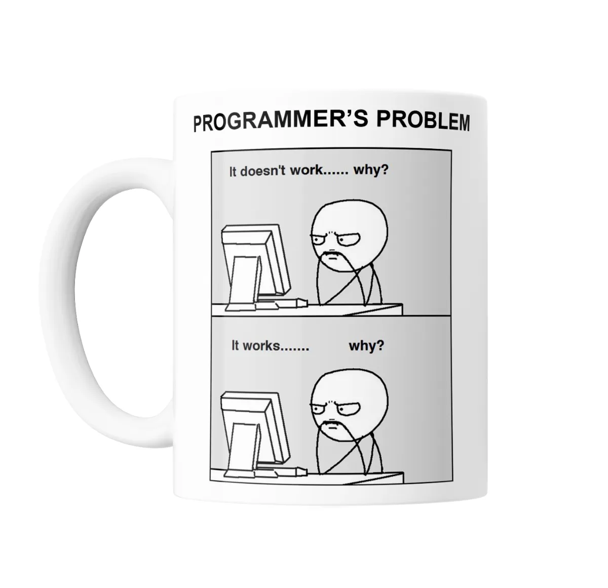 Taza de Cerámica Programmer's Problem Meme Programador - vista 2
