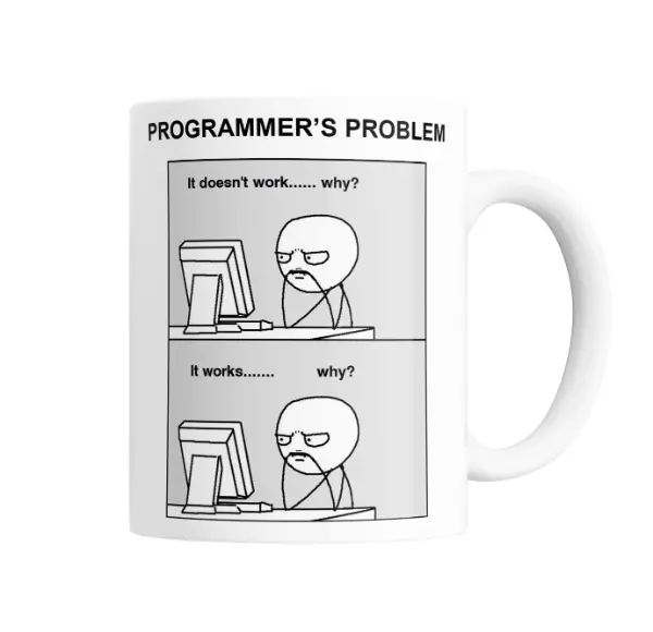 Taza de Cerámica Programmer's Problem Meme Programador