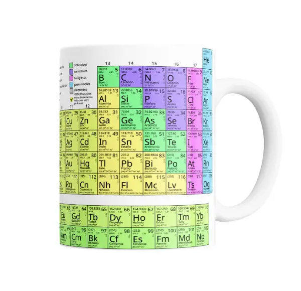 Taza de Cerámica Tabla Periódica de los Elementos