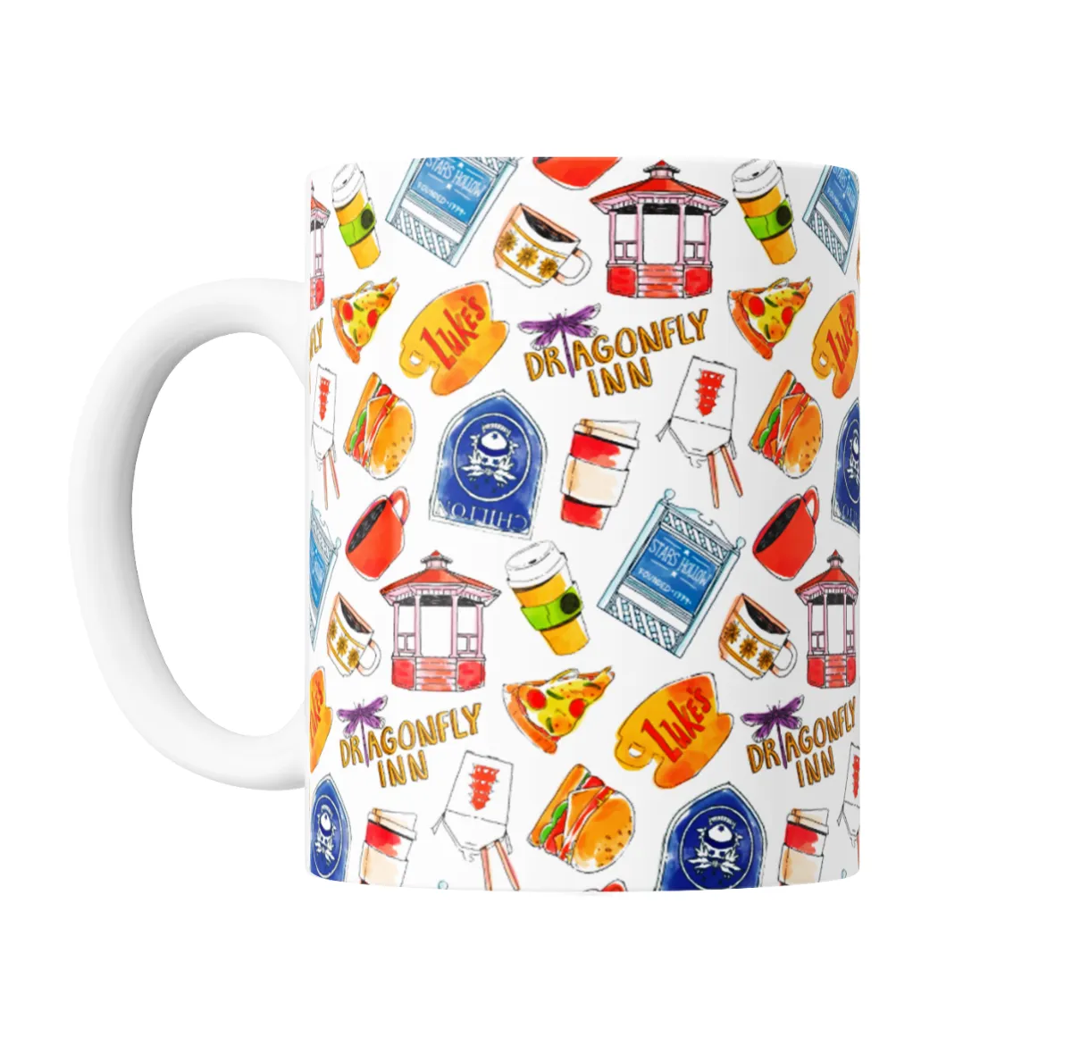 Taza de Cerámica Gilmore Girls Stars Hollow Dragonfly Inn Pattern - vista 2