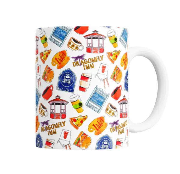 Taza de Cerámica Gilmore Girls Stars Hollow Dragonfly Inn Pattern