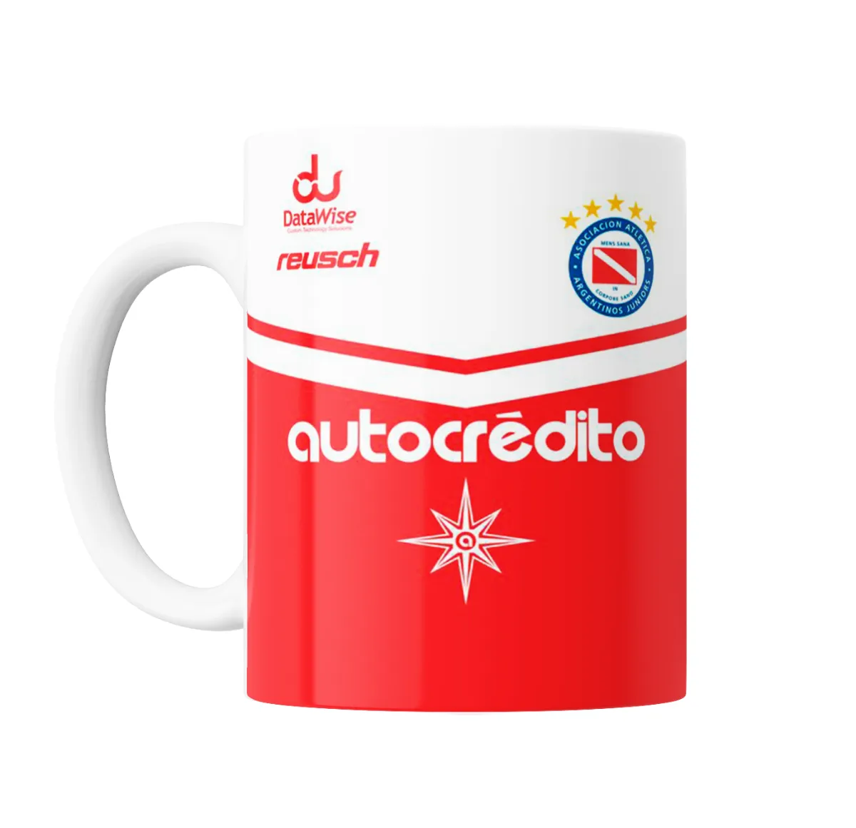 Taza de Cerámica Argentino Juniors Camiseta Autocrédito Roja y Blanca - vista 2