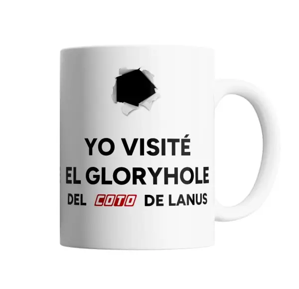 Taza de Cerámica Yo visité el Gloryhole del Coto de Lanus