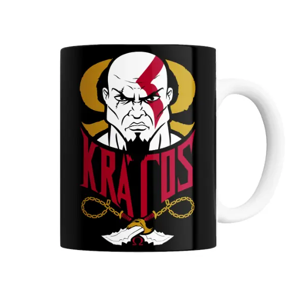 Taza de Cerámica God of War Kratos Cabeza con Hachas