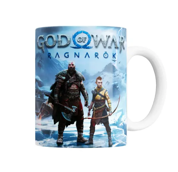 Taza de Cerámica God of War Ragnarök Kratos y Atreus