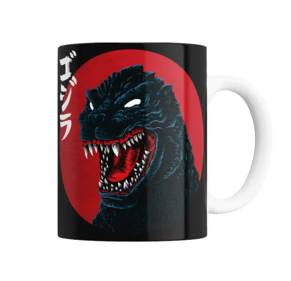Taza de Cerámica Godzilla Japón Círculo Rojo