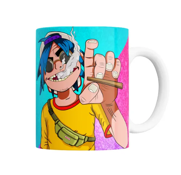 Taza de Cerámica Gorillaz 2D Fumando