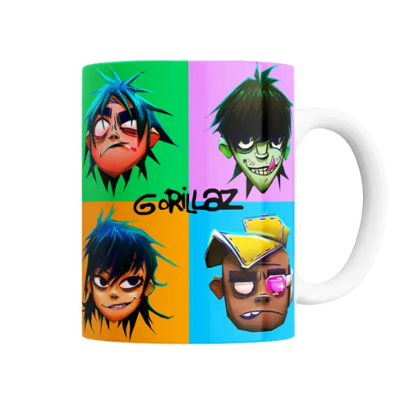 Taza de Cerámica Gorillaz Personajes Pop Art