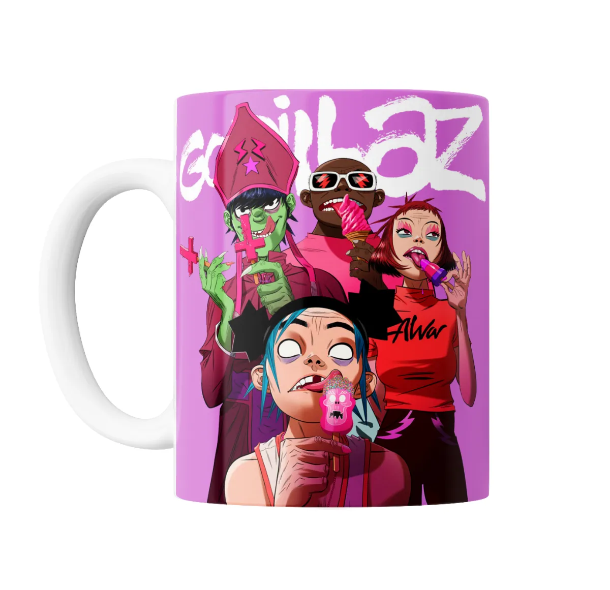 Taza de Cerámica Gorillaz Murdoc Noodle Russel 2D - vista 2
