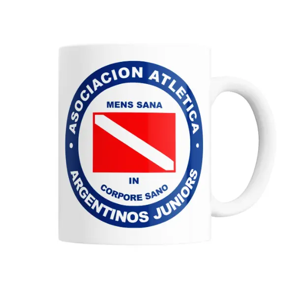 Taza de Cerámica Argentinos Juniors Escudo Mens Sana in Corpore Sano