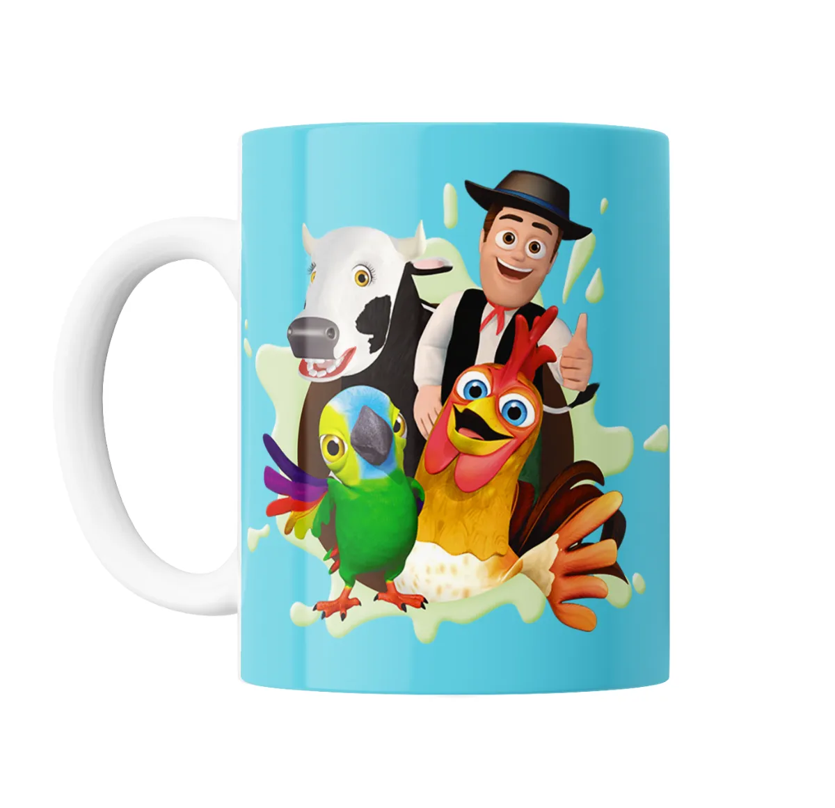 Taza de Cerámica Granja de Zenon Zenón Vaca Gallo y Loro - vista 2