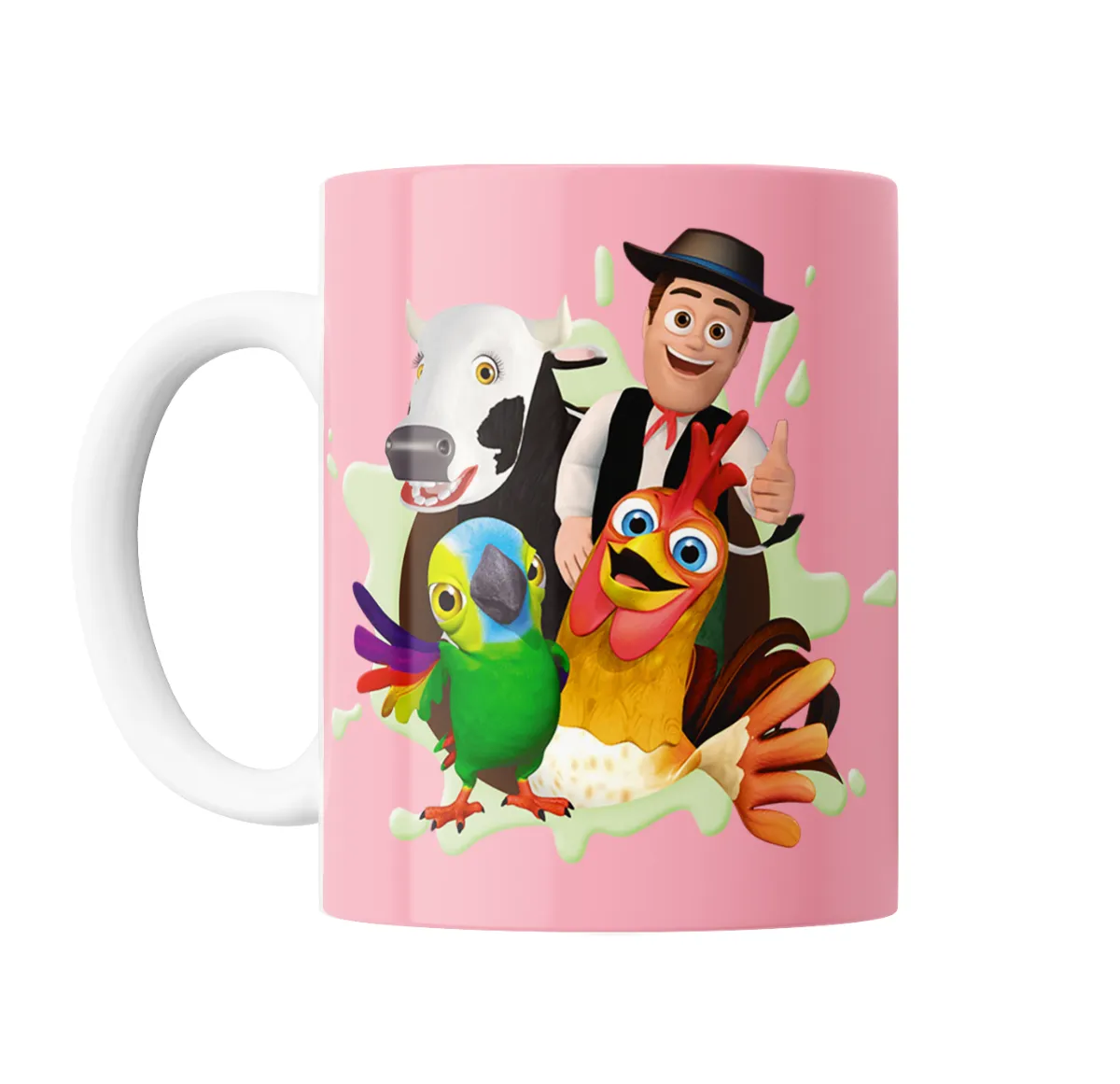 Taza de Cerámica Granja de Zenon Zenon Cow Pollo Loro - vista 2