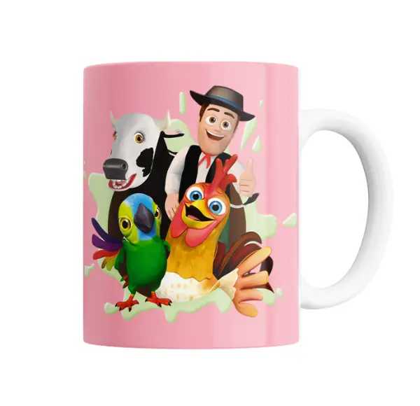 Taza de Cerámica Granja de Zenon Zenon Cow Pollo Loro