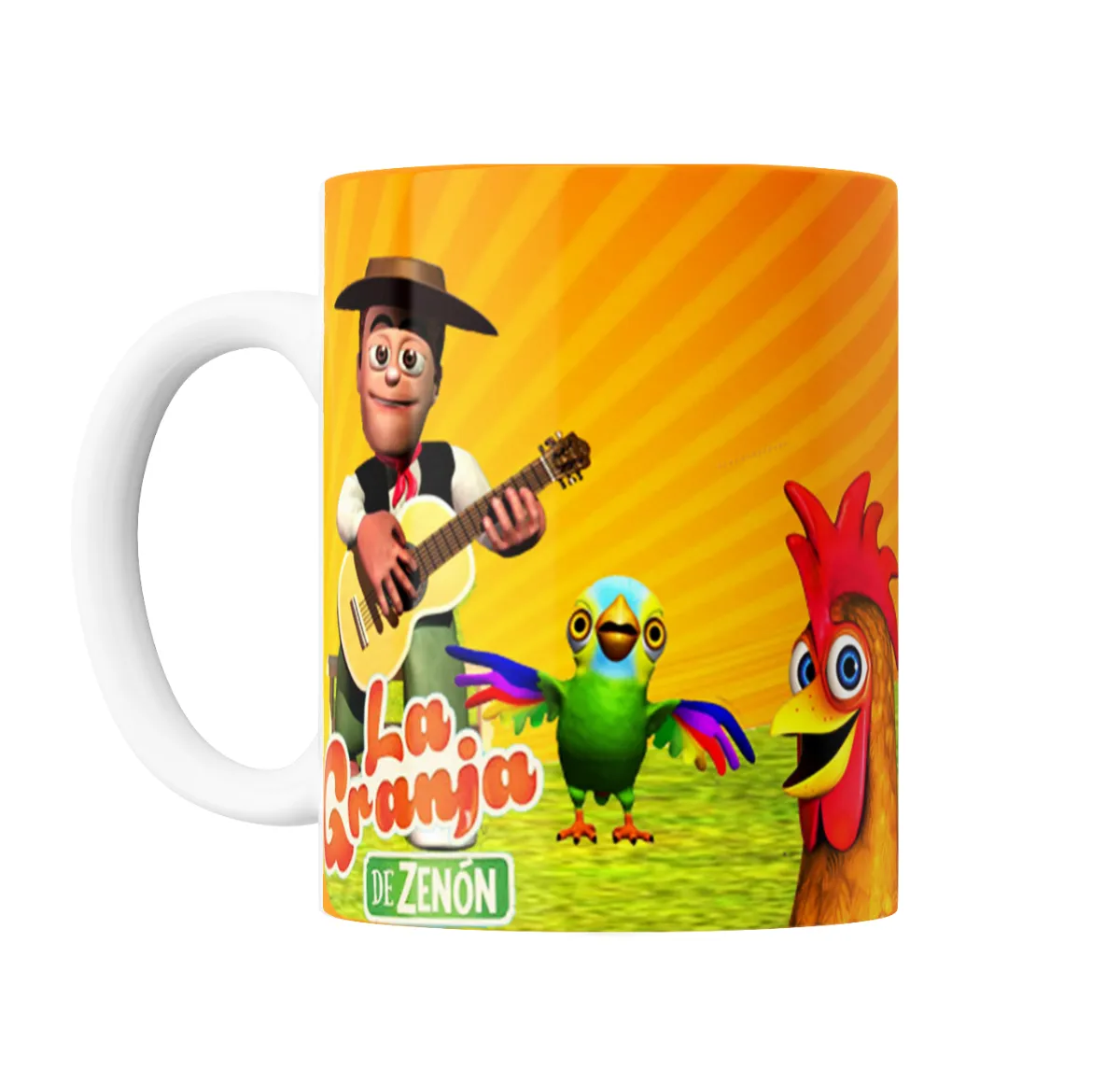 Taza de Cerámica Granja de Zenon Zenón con Guitarra y Gallo - vista 2