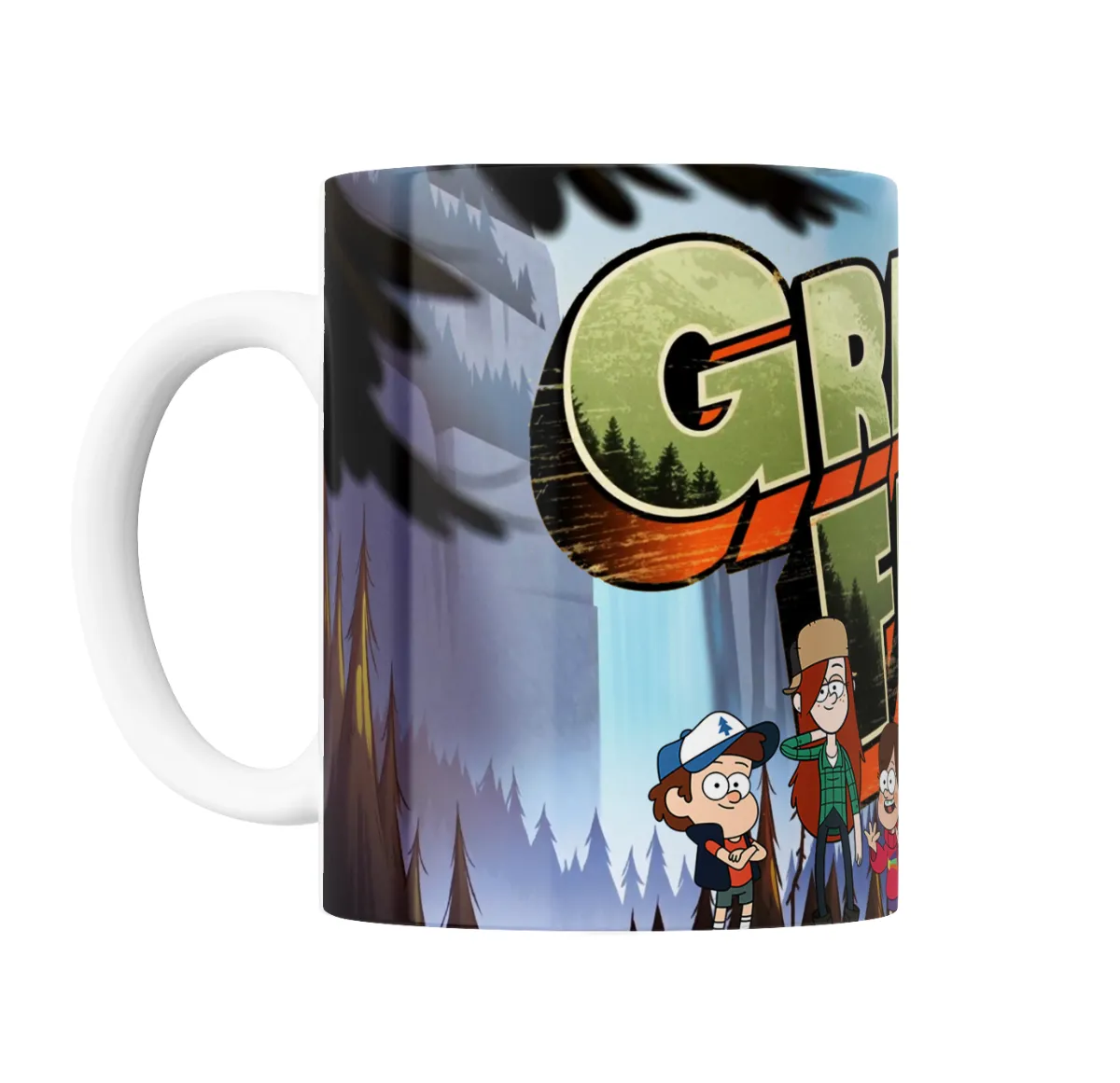 Taza de Cerámica Gravity Falls Logo con Dipper, Mabel, Wendy y Stan - vista 2