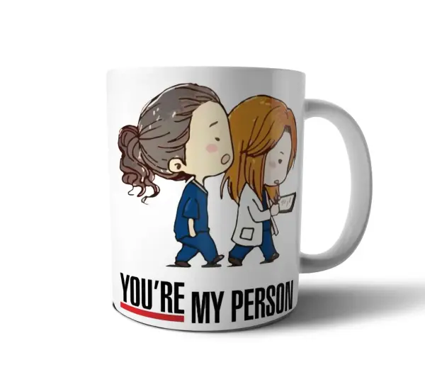 Taza de Cerámica Grey's Anatomy You're My Person Meredith y Cristina
