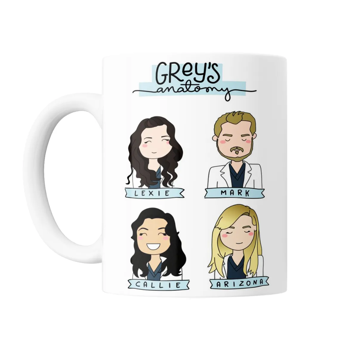 Taza de Cerámica Grey's Anatomy Lexie Mark Callie Arizona - vista 2