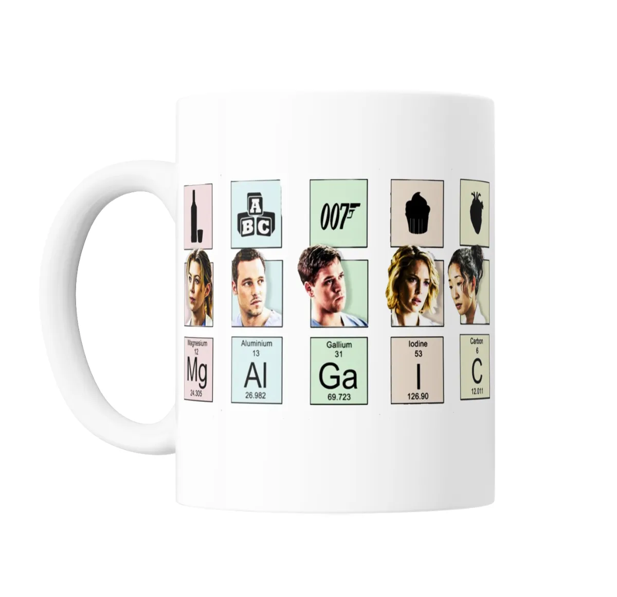 Taza de Cerámica Greys Anatomy Tabla Periódica Personajes - vista 2