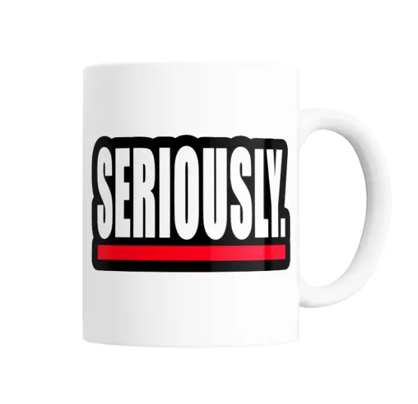Taza de Cerámica Greys Anatomy Seriously Logo Negro y Rojo