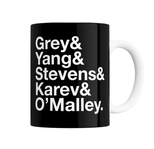 Taza de Cerámica Grey's Anatomy Apellidos Personajes