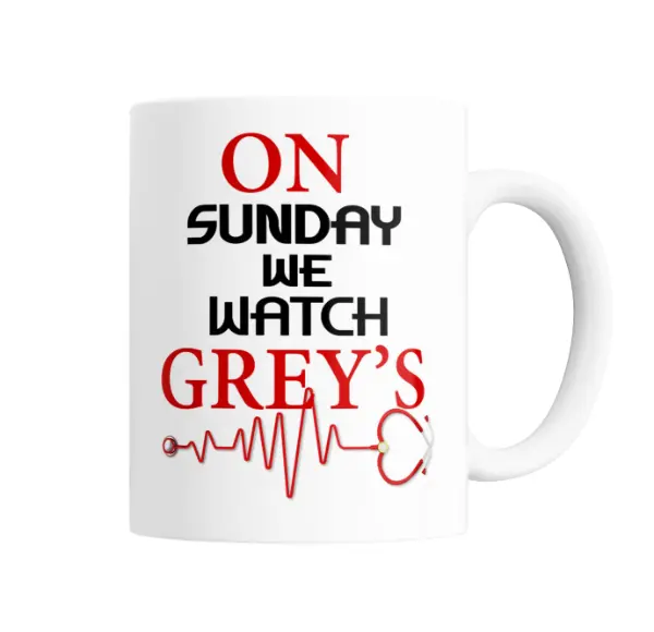 Taza de Cerámica Grey's Anatomy On Sunday We Watch