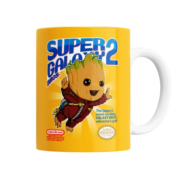 Taza de Cerámica Groot Super Galaxy Bros